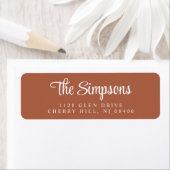 Modern Stijlvol Script Terracotta Retouradres Etiket (Insitu)