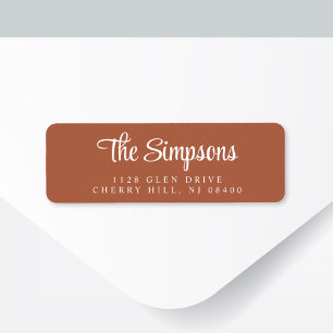 Modern Stijlvol Script Terracotta Retouradres Etiket
