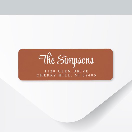 Modern Stijlvol Script Terracotta Retouradres Etiket