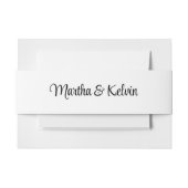 Modern Stijlvol Script Wit & Zwart Trouwen Uitnodigingen Wikkel (Voorkant Voorbeeld)
