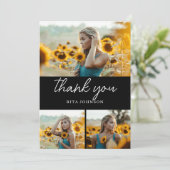 Modern stijlvol senior foto overlay Afstuderen Bedankkaart (Staand voorkant)