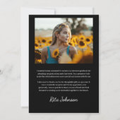 Modern stijlvol senior foto overlay Afstuderen Bedankkaart (Achterkant)