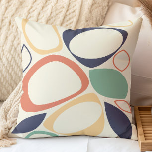 Modern stijlvol Sinaasappel blauw Abstract patroon Kussen