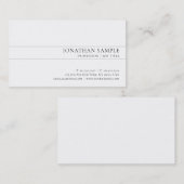 Modern stijlvol strak design wit effen trending visitekaartje (Voorkant / Achterkant)