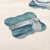 Modern Stijlvol, strand, zie, ananas Kartonnen Onderzetters (Gekanteld)