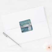 Modern Stijlvol, strand, zie, ananas Vierkante Sticker (Envelop)