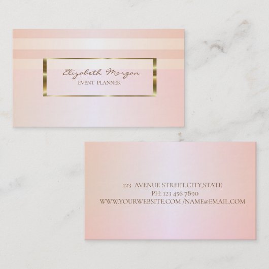 Modern stijlvol striped, Gold Lijst Visitekaartje (Voorkant / Achterkant)