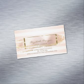 Modern stijlvol striped, penseellijn, Gold Lijst Magnetisch Visitekaartje (Voorbeeld)