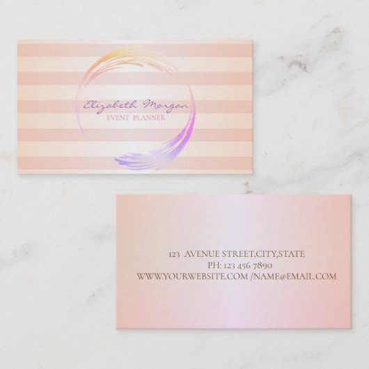 Modern stijlvol striped visitekaartje (Voorkant / Achterkant)