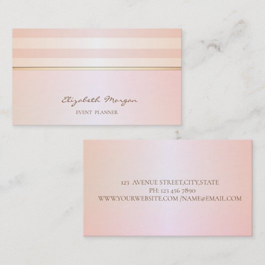 Modern stijlvol striped visitekaartje (Voorkant / Achterkant)