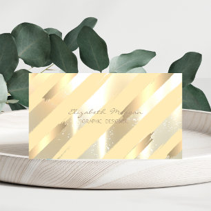 Modern Stijlvol, Stripes, Faux Gold Foil Bruske Visitekaartje