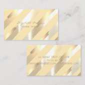Modern Stijlvol, Stripes, Faux Gold Foil Bruske Visitekaartje (Voorkant / Achterkant)