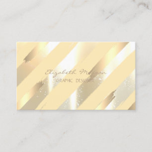 Modern Stijlvol, Stripes, Faux Gold Foil Bruske Visitekaartje
