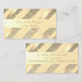 Modern stijlvol, Stripes, Faux Gold, Glittery Visitekaartje (Voorkant / Achterkant)