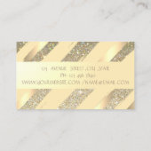 Modern stijlvol, Stripes, Faux Gold, Glittery Visitekaartje (Achterkant)