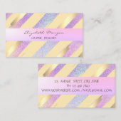 Modern stijlvol, Stripes, Faux Gold Holographic Visitekaartje (Voorkant / Achterkant)