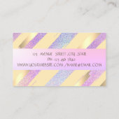 Modern stijlvol, Stripes, Faux Gold Holographic Visitekaartje (Achterkant)