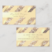 Modern Stijlvol, Stripes, Faux Gold, Sequin Visitekaartje (Voorkant / Achterkant)