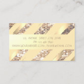 Modern Stijlvol, Stripes, Faux Gold, Sequin Visitekaartje (Achterkant)