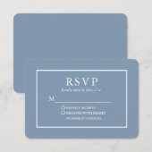 Modern Stijlvol Stusty Blue Wedding RSVP Kaartje (Voorkant / Achterkant)