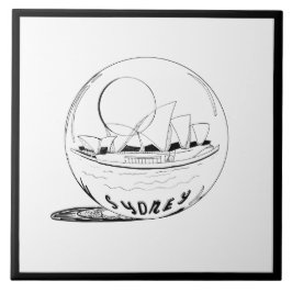 Modern stijlvol Sydney Sity Black White Tegeltje