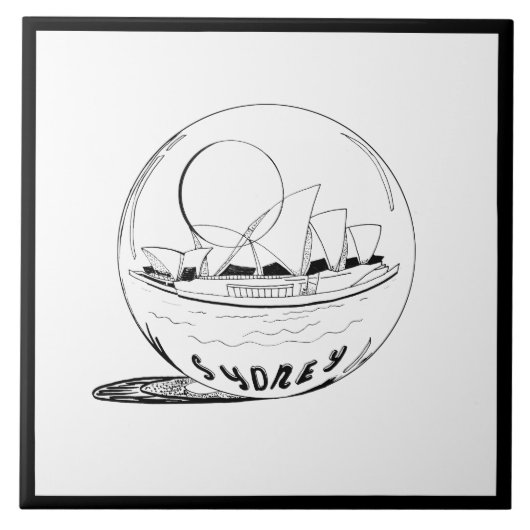 Modern stijlvol Sydney Sity Black White Tegeltje (Voorkant)