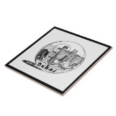 Modern stijlvol Sydney Sity Black White Tegeltje (Zijkant)