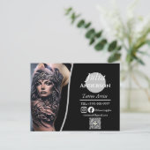Modern stijlvol tattoo Artiest nazorg Briefkaart (Staand voorkant)