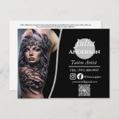 Modern stijlvol tattoo Artiest nazorg Briefkaart (Voorkant / Achterkant)
