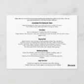 Modern stijlvol tattoo Artiest nazorg Briefkaart (Achterkant)