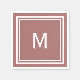 Modern stijlvol terracotta monogram servet