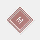 Modern stijlvol terracotta monogram servet (Hoek)