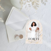 Modern stijlvol tijdschrift | 40e verjaardag foto acryl uitnodigingen