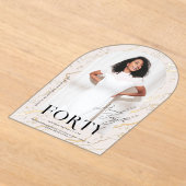 Modern stijlvol tijdschrift | 40e verjaardag foto acryl uitnodigingen (Laagn)