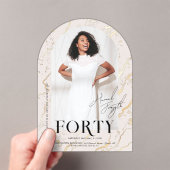 Modern stijlvol tijdschrift | 40e verjaardag foto acryl uitnodigingen (Insitu (Draagbaar))