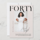 Modern stijlvol tijdschrift | 40e verjaardag foto kaart (Voorkant)