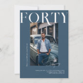 Modern stijlvol tijdschrift | 40e verjaardag foto kaart (Voorkant)