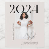 Modern stijlvol tijdschrift | Afstuderen Foto Wijn Etiket (Enkel label)