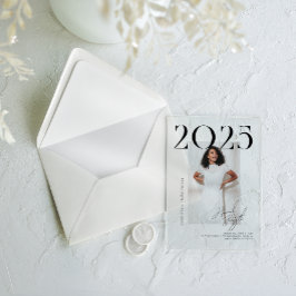 Modern stijlvol tijdschrift | Afstuderen fotofeest Acryl Uitnodigingen