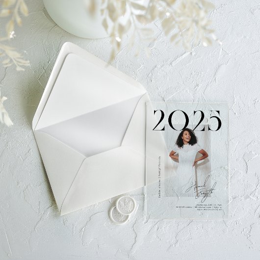 Modern stijlvol tijdschrift | Afstuderen fotofeest Acryl Uitnodigingen