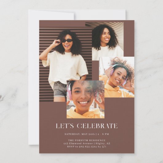 Modern stijlvol tijdschrift | Afstuderen fotofeest Kaart (Achterkant)