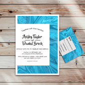 Modern stijlvol Trendy Blue Waves Abstract bruilof Kaart