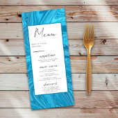 Modern stijlvol Trendy Blue Waves Abstract bruilof Menu