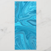 Modern stijlvol Trendy Blue Waves Abstract bruilof Menu (Achterkant)