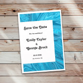 Modern stijlvol Trendy Blue Waves Abstract bruilof Save The Date