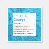 Modern stijlvol Trendy Blue Waves Abstract bruilof Servet (Voorkant)