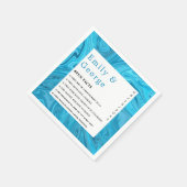 Modern stijlvol Trendy Blue Waves Abstract bruilof Servet (Hoek)