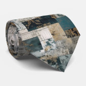 Modern stijlvol trendy collage abstract patroon stropdas (Opgerold)