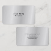 Modern stijlvol trendy creatief zilvergrijs visitekaartje (Voorkant / Achterkant)