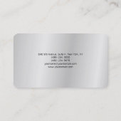 Modern stijlvol trendy creatief zilvergrijs visitekaartje (Achterkant)